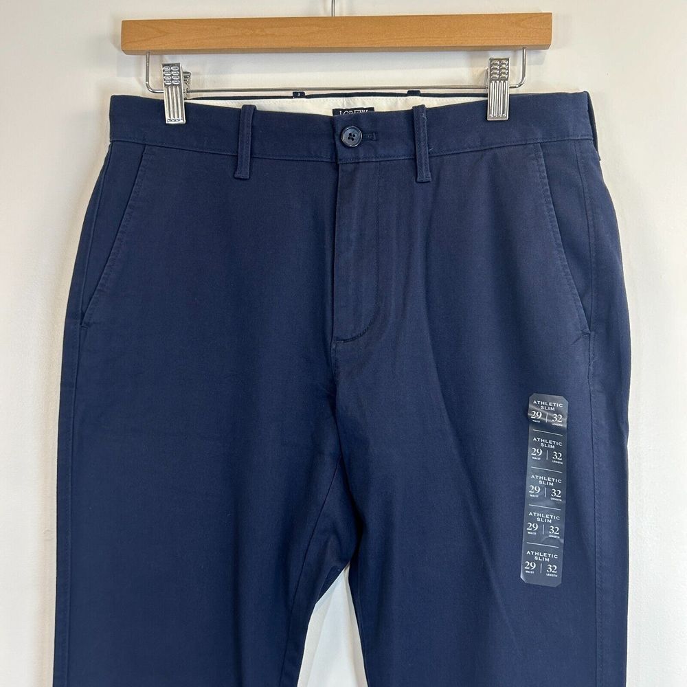 J.Crew Chino Pants Mens 39x32 Navy Blue Athletic Slim Straight Preppy Formal NWT - Picture 3 of 13
